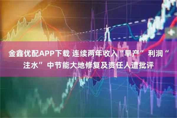 金鑫优配APP下载 连续两年收入“早产” 利润“注水” 中节能大地修复及责任人遭批评